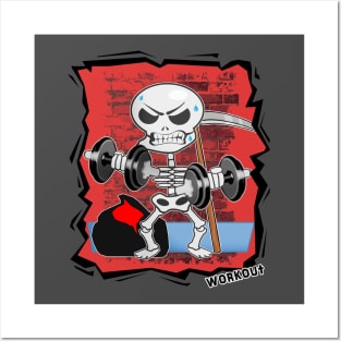 14 Workout Skeleton Skull Bones Posters and Art